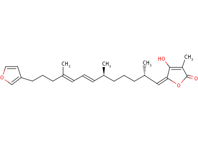 5-[(2S,6S,7E,9E)-13-(3-呋喃基)-2,6,10-三甲基-7,9-十三二烯]-4-羥基-3-甲基呋喃-2(5H)-酮結構式,37905-12-7結構式