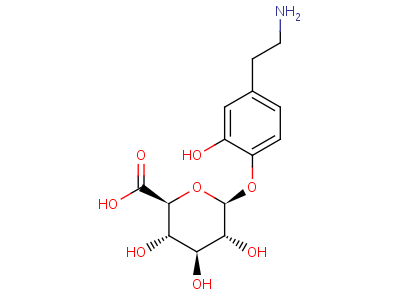 (2S,3S,4S,5R,6S)-6-[4-(2-氨基乙基)-2-羥基苯氧基]-3,4,5-三羥基四氫吡喃-2-羧酸結構式,38632-24-5結構式