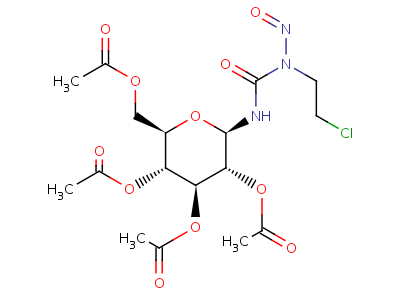 (9CI)-N-(2-氯乙基)-N-亞硝基-N-(2,3,4,6-四-O-乙?；?beta-D-吡喃葡萄糖)-脲結(jié)構(gòu)式,42936-80-1結(jié)構(gòu)式