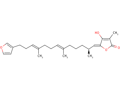 3-Methyl-4-hydroxy-5-[(1z,6e,10e)-2,6,10-trimethyl-13-(3-furyl)-6,10-tridecadiene-1-ylidene]furan-2(5h)-one Structure,51847-87-1Structure