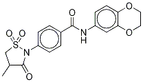 N-(2,3-二氫-1,4-苯并二噁英-6-基)-4-(4-甲基-1,1-二氧化物-3-氧代-2-異噻唑啉基)苯甲酰胺結(jié)構(gòu)式_1011702-84-3結(jié)構(gòu)式