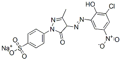 4-[4-[(3-氯-2-羥基-5-硝基苯基)偶氮]-4,5-二氫-3-甲基-5-氧代-1H-吡唑-1-基]苯磺酸鈉結(jié)構(gòu)式_10132-99-7結(jié)構(gòu)式