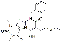 7-[2-(乙基硫代)乙基]-6-羥基-1,3-二甲基-9-(苯基甲基)-嘧啶并[2,1-f]嘌呤-2,4,8(1H,3H,9H)-三酮結(jié)構(gòu)式_102212-66-8結(jié)構(gòu)式