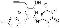 (9CI)-9-[(4-氟苯基)甲基]-6-羥基-1,3-二甲基-7-(2-丙炔)-嘧啶并[2,1-f]嘌呤-2,4,8(1H,3H,9H)-三酮結(jié)構(gòu)式_102212-74-8結(jié)構(gòu)式