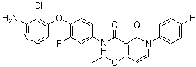 N-[4-[(2-氨基-3-氯-4-吡啶)氧基]-3-氟苯基]-4-乙氧基-1-(4-氟苯基)-1,2-二氫-2-氧代-3-吡啶羧酰胺結(jié)構(gòu)式_1025720-94-8結(jié)構(gòu)式