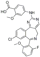 4-[[9-Chloro-7-(2-fluoro-6-methoxyphenyl)-5h-pyrimido[5,4-d][2]benzazepin-2-yl]amino]-2-methoxybenzoic acid Structure,1028486-01-2Structure