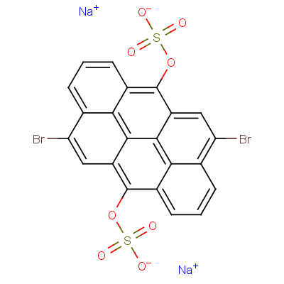 Disodium 4,10-dibromodibenzo(def,mno)chrysene-6,12-diyl bis(sulphate) Structure,10290-03-6Structure