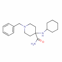 1-Benzyl-4-(cyclohexylamino)piperidine-4-carboxamide Structure,1042-35-9Structure