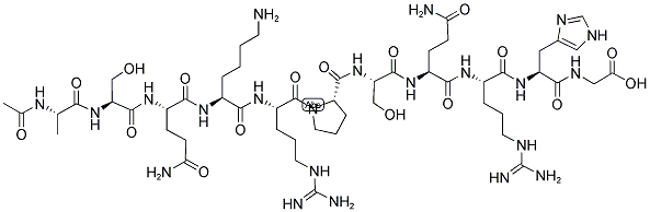 N-乙?；?L-丙氨酰-L-絲氨酰-L-谷氨酰胺酰-L-賴氨酰-L-精氨酰-L-脯氨酰-L-絲氨酰-L-谷氨酰胺酰-L-精氨酰-L-組氨酰-甘氨酸結構式_106128-98-7結構式