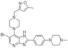 3-((4-(6-溴-2-(4-(4-甲基哌嗪-1-基)苯基)-3H-咪唑并[4,5-b]吡啶-7-基)哌嗪-1-基)甲基)-5-甲基異噁唑結(jié)構(gòu)式_1095382-05-0結(jié)構(gòu)式