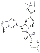 3-(1H-吲哚-6-基)-1-[(4-甲基苯基)磺?；鵠-5-(4,4,5,5-四甲基-1,3,2-二噁硼烷-2-基)-1H-吡咯并[2,3-B]吡啶結構式_1112948-62-5結構式