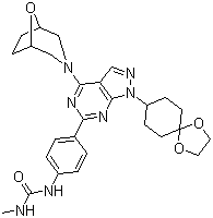 1-(4-(4-(8-Oxa-3-azabicyclo[3.2.1]octan-3-yl)-1-(1,4-dioxaspiro[4.5]decan-8-yl)-1h-pyrazolo[3,4-d]pyrimidin-6-yl)phenyl)-3-methylurea Structure,1144068-46-1Structure