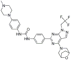 n-[4-(4-甲基-1-哌嗪)苯基]-n-[4-[4-(8-噁-3-氮雜雙環(huán)[3.2.1]oct-3-基)-1-(2,2,2-三氟乙基)-1H-吡唑并[3,4-d]嘧啶-6-基]苯基]-脲結構式_1144072-40-1結構式