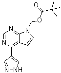 [4-(1H-pyrazol-4-yl)-7h-pyrrolo[2,3-d]pyrimidin-7-yl]methyl pivalate Structure,1146629-77-7Structure