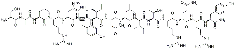 L-seryl-l-alanyl-l-leucyl-l-arginyl-l-histidyl-l-tyrosyl-l-isoleucyl-l-asparaginyl-l-leucyl-l-isoleucyl-l-threonyl-l-arginyl-l-glutaminyl-l-arginyl-l-tyrosinamide Structure,119019-65-7Structure