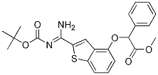 (Z)-methyl 2-(2-(n-(tert-butoxycarbonyl)carbamimidoyl)benzo[b]thiophen-4-yloxy)-2-phenylacetate Structure,1209492-89-6Structure