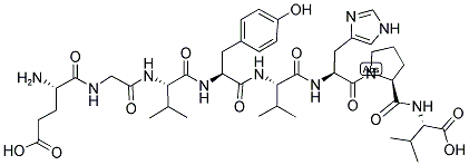 L-alpha-谷氨酰甘氨酰-L-纈氨酰-L-酪氨酰-L-纈氨酰-L-組氨酰-L-脯氨酰-L-纈氨酸結構式_121379-63-3結構式