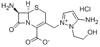 (6R,7r)-7-amino-3-[[2,3-dihydro-2-(2-hydroxyethyl)-3-imino-1h-pyrazol-1-yl]methyl]-8-oxo-5-thia-1-azabicyclo[4.2.0]oct-2-ene-2-carboxylic acid monohydrochloride Structure,122841-17-2Structure