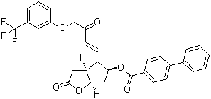 [1,1-聯(lián)苯]-4-羧酸 六氫-2-氧代-4-[3-氧代-4-[3-(三氟甲基)苯氧基]-1-丁烯-1-基]-2H-環(huán)戊并[b]呋喃-5-基酯結(jié)構(gòu)式_122921-57-7結(jié)構(gòu)式