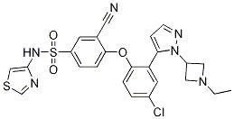 4-(4-Chloro-2-(1-(1-ethylazetidin-3-yl)-1h-pyrazol-5-yl)phenoxy)-3-cyano-n-(thiazol-4-yl)benzenesulfonamide Structure,1235406-00-4Structure