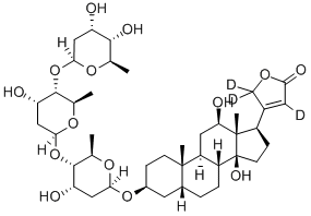 12,14-二羥基-17-[5-氧代(<sup>2</sup>H<sub>3</sub>)-4,5-二氫-2-呋喃基]雄甾烷-3-基2,6-二脫氧吡喃己糖苷-(1->4)-2,6-二脫氧吡喃己糖苷-(1->4)-2,6-二脫氧吡喃己糖苷結構式_127299-95-0結構式