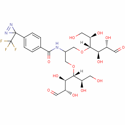 N-[1,3-二[[(2R,3R,4R,5S)-1,2,4,5-四羥基-6-氧代己烷-3-基]氧基]丙-2-基]-4-[3-(三氟甲基)二氮雜環(huán)丙烯-3-基]苯甲酰胺結(jié)構式_129461-18-3結(jié)構式