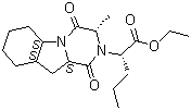 (S)-2-((3S,5AS,9AS,10AS)-3-甲基-1,4-二氧十氫吡嗪并[1,2-A]吲哚-2(1H)-基)戊酸乙酯結(jié)構(gòu)式_129970-98-5結(jié)構(gòu)式