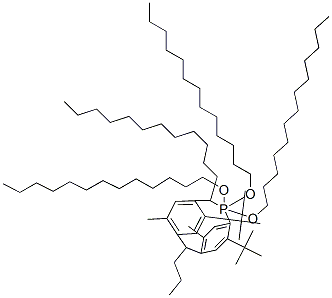 4-[1-(4-{[二(十三烷氧基)膦基]氧基}-5-異丙基-2-甲基苯基)-2-戊烷基]-5-甲基-2-(2-甲基-2-丙基)苯基二十三烷基亞磷酸鹽結(jié)構(gòu)式_13003-12-8結(jié)構(gòu)式