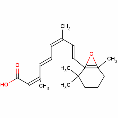 (2E,4E,6E,8E)-3,7-二甲基-9-(2,2,6-三甲基-7-氧雜雙環(huán)[4.1.0]庚-1-基)-2,4,6,8-壬四烯酸結(jié)構(gòu)式_13100-69-1結(jié)構(gòu)式