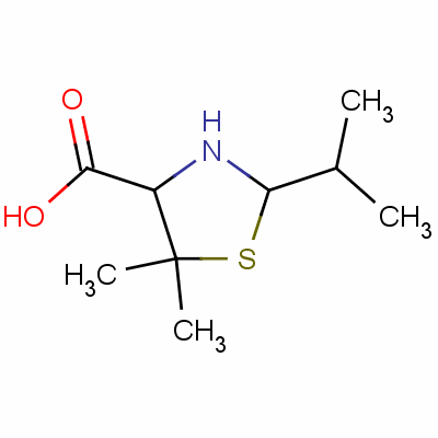 4-Thiazolidinecarboxylicacid, 5,5-dimethyl-2-(1-methylethyl)- Structure,13206-31-0Structure