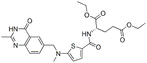 N-[5-[N-[(3,4-二氫-2-甲基-4-氧-6-喹唑啉基)甲基]-N-甲基氨基]-2-噻吩甲酰]-L-谷氨酸二乙酯結(jié)構(gòu)式_132463-02-6結(jié)構(gòu)式