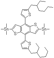 2,6-雙(三甲基錫)-4,8-雙(5-(2-乙基己基)噻吩-2-基)苯并 [1,2-b:4,5-b]二噻吩結(jié)構(gòu)式_1352642-37-5結(jié)構(gòu)式