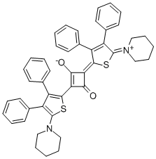 (4E)-4-[3,4-diphenyl-5-(1-piperidiniumylidene)-2(5h)-thiophenylidene]-2-[3,4-diphenyl-5-(1-piperidinyl)-2-thienyl]-3-oxo-1-cyclobuten-1-olate Structure,137020-24-7Structure