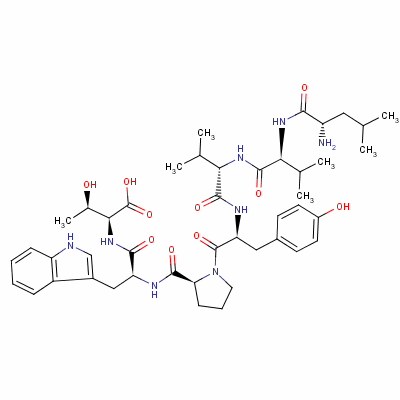 亮氨酰-纈氨酰-纈氨酰-酪氨酰-脯氨酰-色氨酰-蘇氨酸結(jié)構(gòu)式_137201-62-8結(jié)構(gòu)式