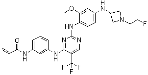 N-[3-[[2-[[4-[[1-(2-氟乙基)-3-氮雜啶]氨基]-2-甲氧基苯基]氨基]-5-(三氟甲基)-4-嘧啶]氨基]苯基]-2-丙酰胺結(jié)構(gòu)式_1375465-09-0結(jié)構(gòu)式