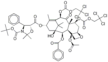 13-{[(3-N-叔丁氧羰基)-2,2-二甲基-4S-苯基-1,3-惡唑烷-5R-基]甲?；鶀-10-去乙?；?7,10-二{[(2,2,2-三氯乙基)氧基]羰基}漿果赤霉素III結(jié)構(gòu)式_143527-76-8結(jié)構(gòu)式