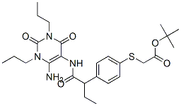 (9ci)-[[4-[1-[[(6-氨基-1,2,3,4-四氫-2,4-二氧代-1,3-二丙基-5-嘧啶)氨基]羰基]丙基]苯基]硫代]-乙酸結(jié)構(gòu)式_144871-98-7結(jié)構(gòu)式