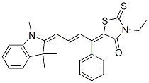 3-乙基-5-[(e,2e)-1-苯基-4-(1,3,3-三甲基-1,3-二氫-2h-吲哚-2-亞基)-2-亞丁烯基]-2-硫基-1,3-噻唑烷-4-酮結(jié)構(gòu)式_14664-55-2結(jié)構(gòu)式