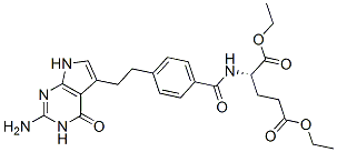 N-(4-[2-(2-氨基-4,7-二氫-4-氧-1H-吡咯[2,3-d]嘧啶-5-基)乙基]苯甲酰)-L-谷氨酸二乙酯結(jié)構(gòu)式_146943-43-3結(jié)構(gòu)式