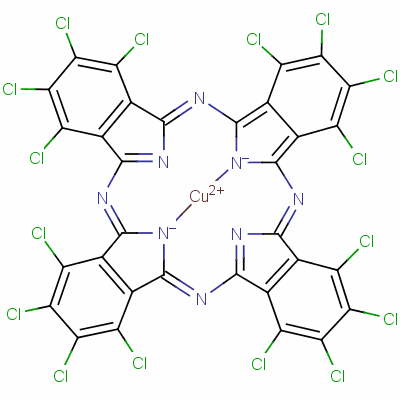 [1,2,3,4,8,9,10,11,15,16,17,18,22,23,24,25-十六氯代-29H-31H-酞箐(2-)-N29,N30,N31,N32]銅結構式_14832-14-5結構式