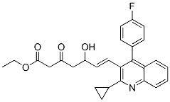 6-Heptenoic acid, 7-[2-cyclopropyl-4-(4-fluorophenyl)-3-quinolinyl]-5-hydroxy-3-oxo-, ethyl ester, (6E)- Structure,148901-69-3Structure