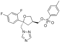 (5R-cis)-Toluene-4-sulfonic acid 5-(2,4-difluorophenyl)-5-(1H-1,2,4-triazol-1-yl)methyltetrahydrofuran-3-ylmethyl ester Structure,149809-43-8Structure