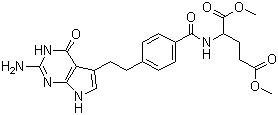 N-[4-[2-(2-氨基-4,7-二氫-4-氧代-3H-吡咯并[2,3-d]嘧啶-5-基)乙基]苯甲?；鵠-L-谷氨酸 1,5-二甲酯結(jié)構(gòu)式_155405-81-5結(jié)構(gòu)式