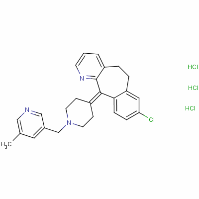 8-氯-6,11-二氫-11-[1-[(5-甲基-3-吡啶基)甲基]-4-亞哌啶基]-5H-苯并[5,6]環(huán)戊烷[1,2-b]吡啶鹽酸鹽結(jié)構(gòu)式_156611-76-6結(jié)構(gòu)式