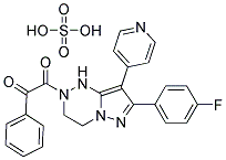 7-(4-氟苯基)-1,2,3,4-四氫-2-(氧代苯基乙?；?-8-(4-吡啶)-PY R氮雜LO5,1-C1,2,4三嗪硫酸鹽結(jié)構(gòu)式_158876-66-5結(jié)構(gòu)式