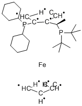 (R)-1-[(S)-2-( Dicyclohexylphosphino) ferrocenyl]ethyldi-t-butylphosphine Structure,158923-11-6Structure