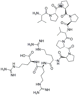 L-纈氨酰-L-脯氨酰-L-脯氨酰-L-脯氨酰-L-纈氨酰-L-脯氨酰-L-脯氨酰-L-精氨酰-L-精氨酰-L-精氨酸結(jié)構(gòu)式_159088-48-9結(jié)構(gòu)式