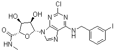 1-[2-cHloro-6-[[(3-iodophenyl)methyl]amino]-9h-purin-9-yl]-1-deoxy-n-methyl-beta-d-ribofuranuronamide Structure,163042-96-4Structure