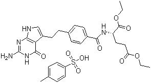 N-[4-[2-(2-Amino-4,7-dihydro-4-oxo-3H-pyrrolo[2,3-d]pyrimidin-5-yl)ethyl]benzoyl]-L-glutamic acid 1,5-diethyl ester 4-methylbenzenesulfonate Structure,165049-28-5Structure