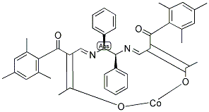 (1S,2S)-N,N-雙[3-氧代-2-(2,4,6-三甲基苯酰)丁烯基]-1,2-二苯基乙二胺合鈷(II)結(jié)構(gòu)式_171200-71-8結(jié)構(gòu)式